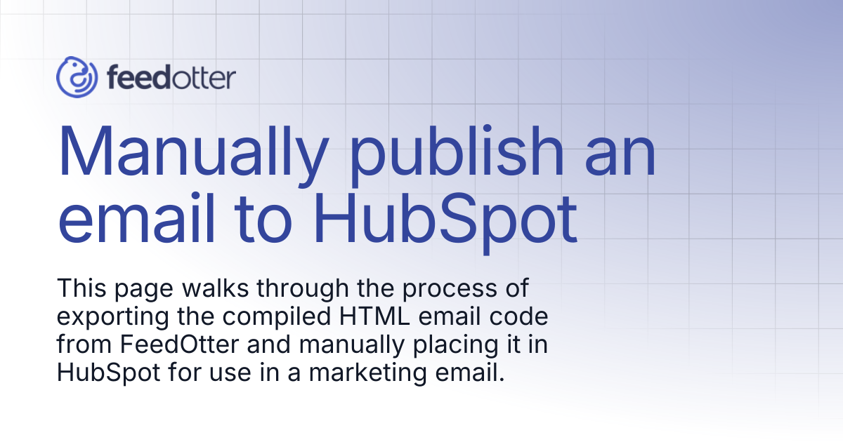 Manually publish an email to HubSpot | Product Docs